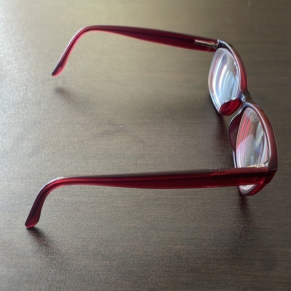 Women's Full Rim Maroon Eyeglasses Frame With Case and Cleaning Cloth - Picture 3 of 12